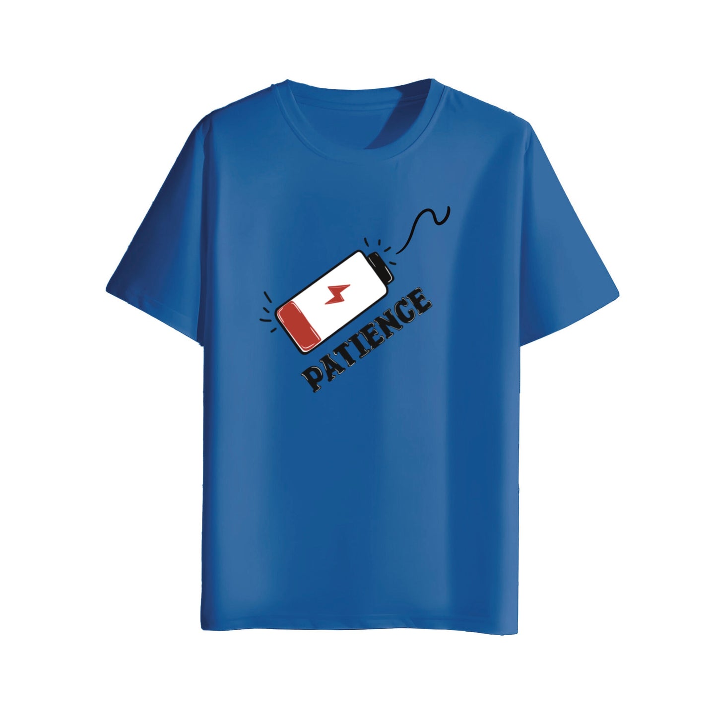 low patience royal blue t-shirt