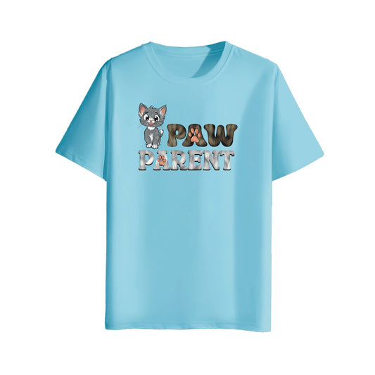 light blue paw parent t-shirt