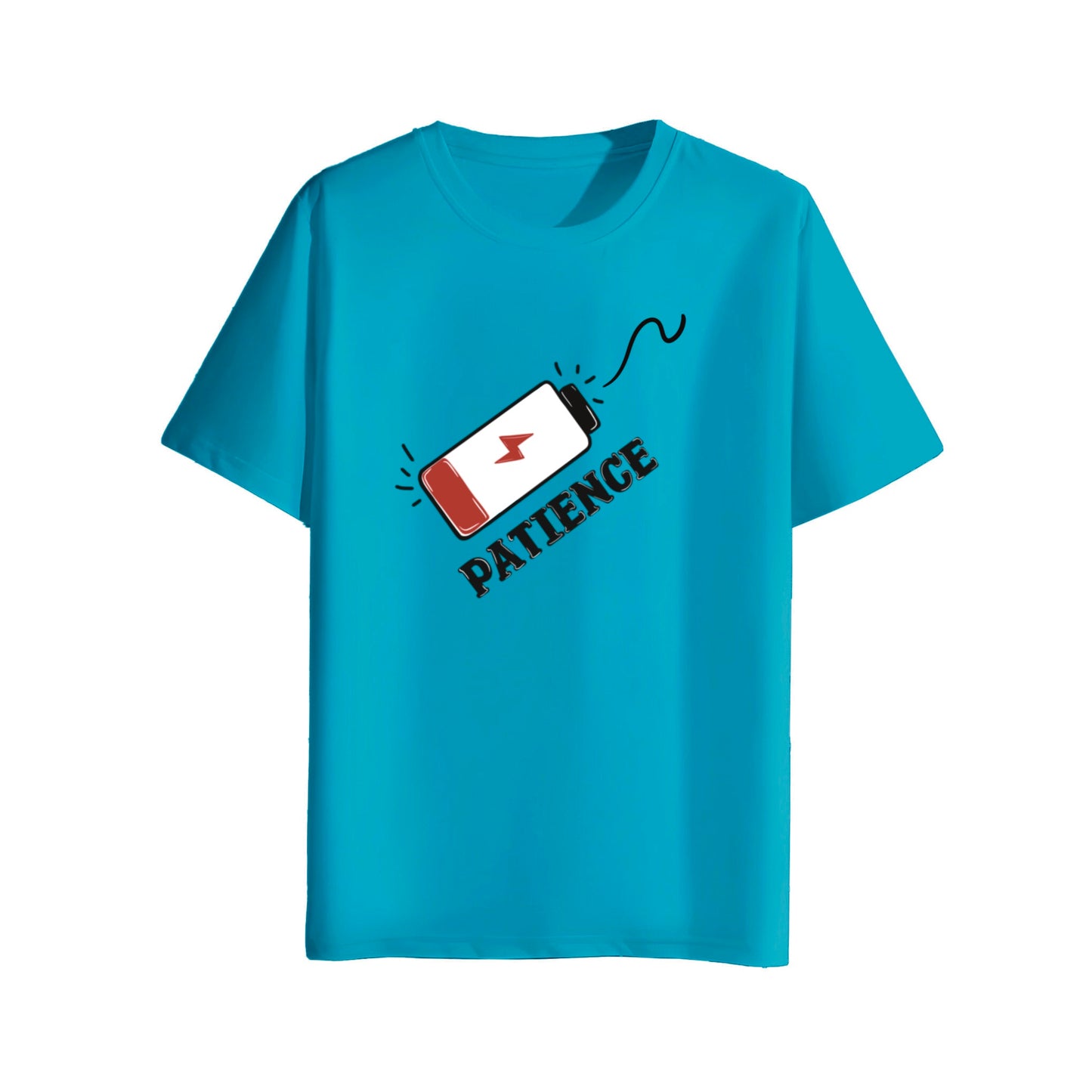 low patience aqua blue t-shirt