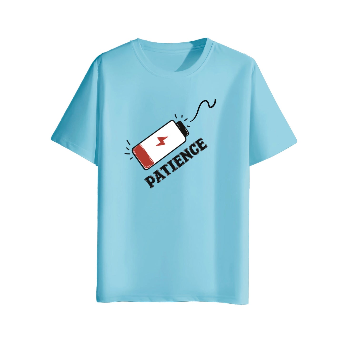 low patience light blue t-shirt