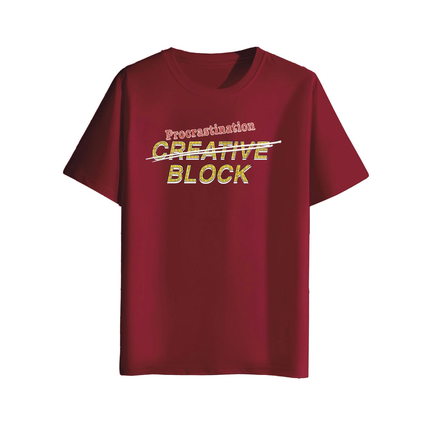 maroon creative block t-shirt