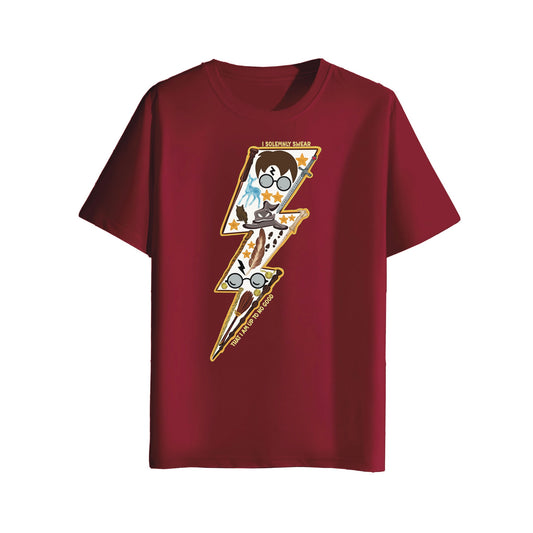 maroon t-shirt with harry potter design
