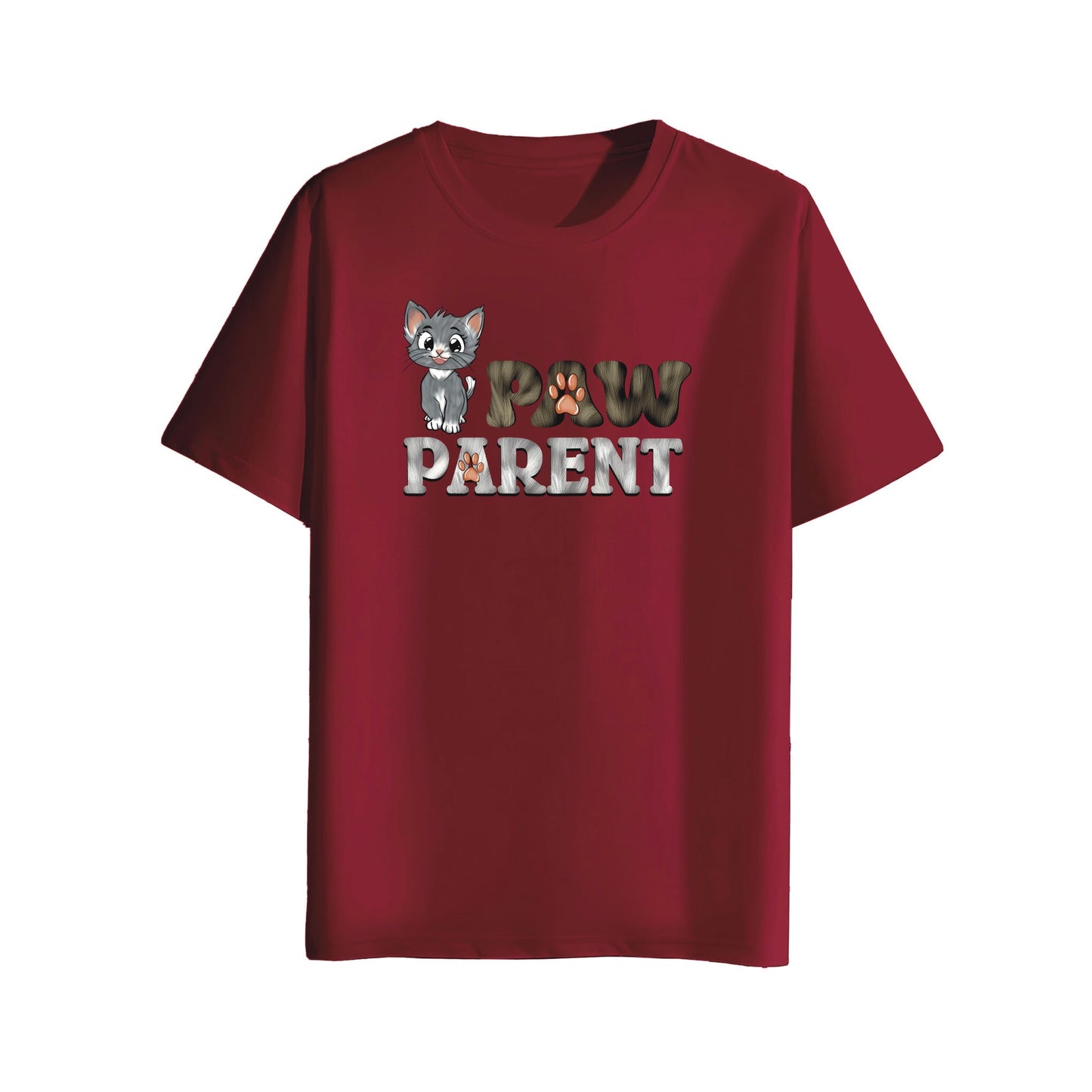 maroon paw parent t-shirt