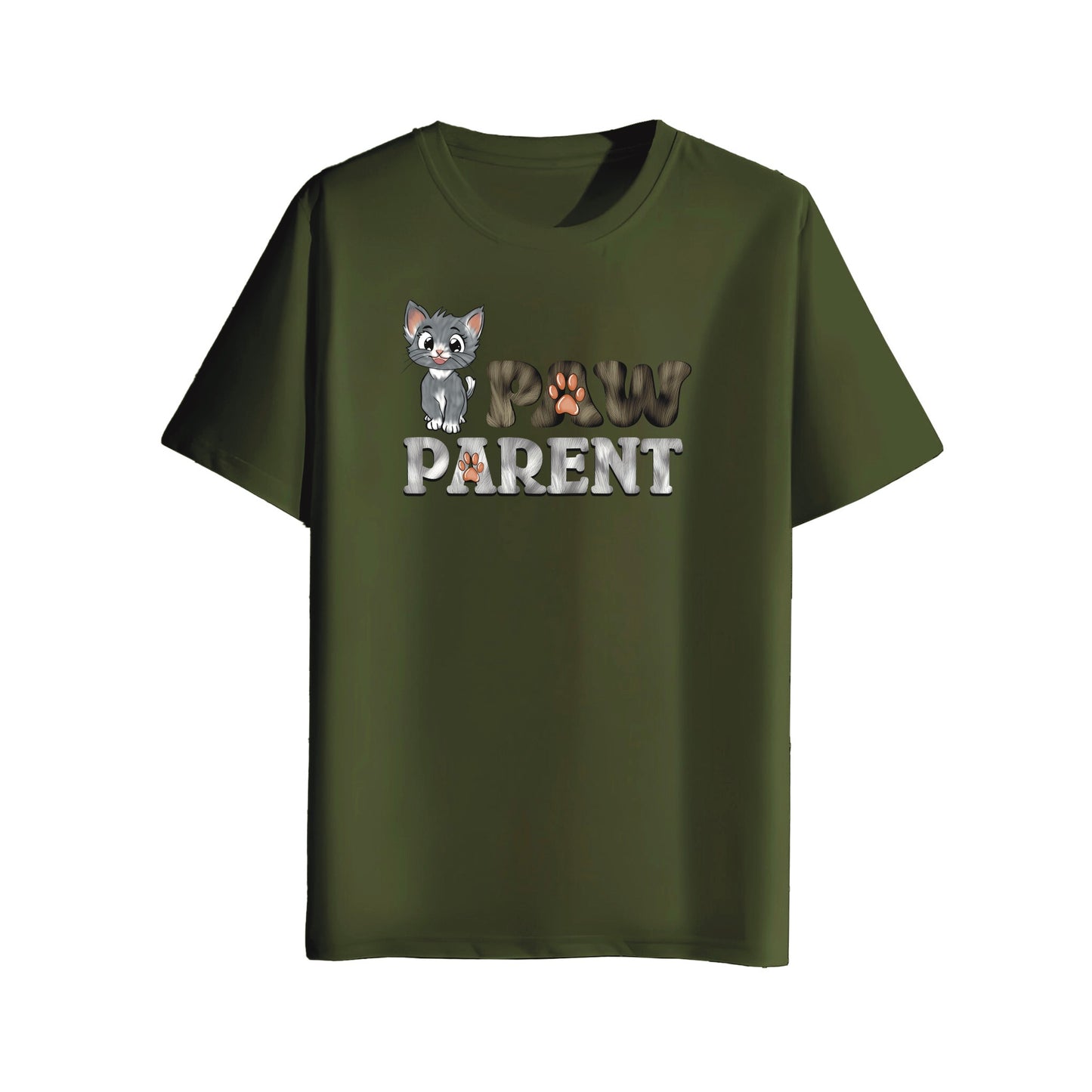 olive green paw parent t-shirt