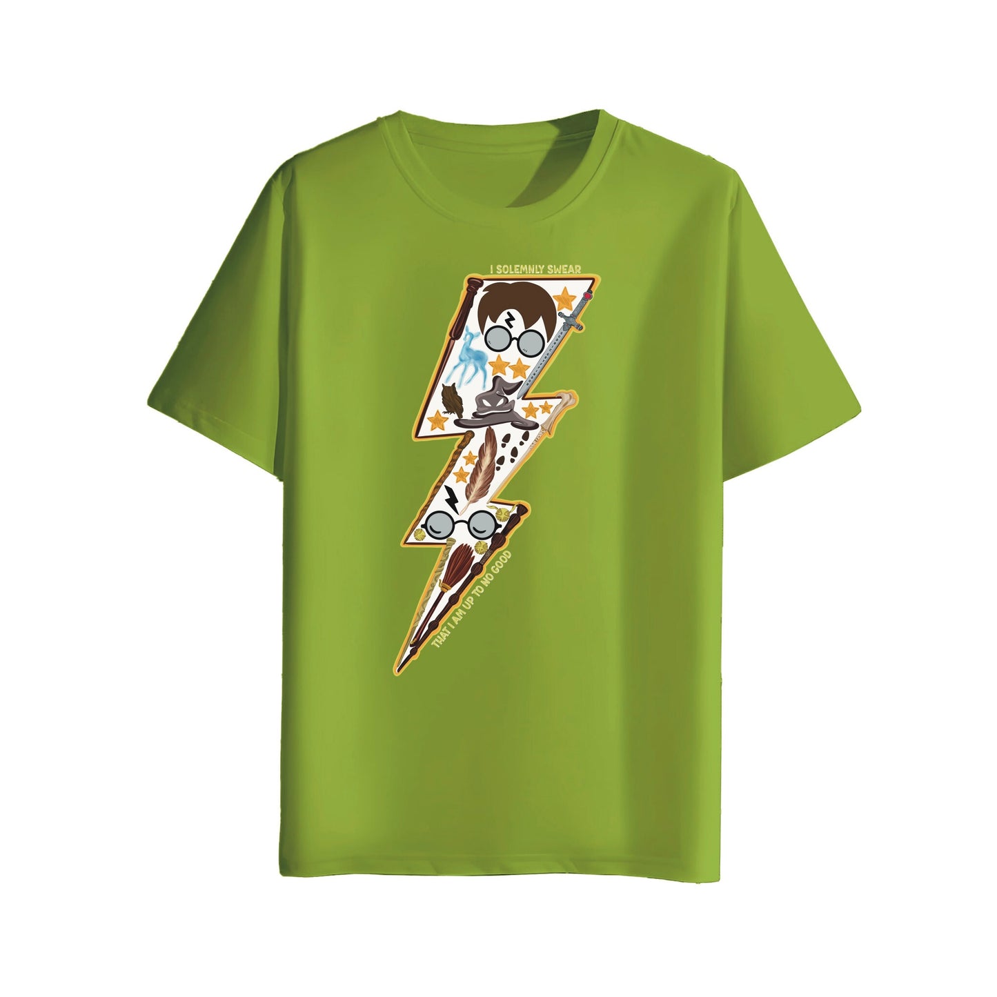 parrot green t-shirt with harry potter design