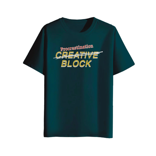 petrol blue creative block t-shirt