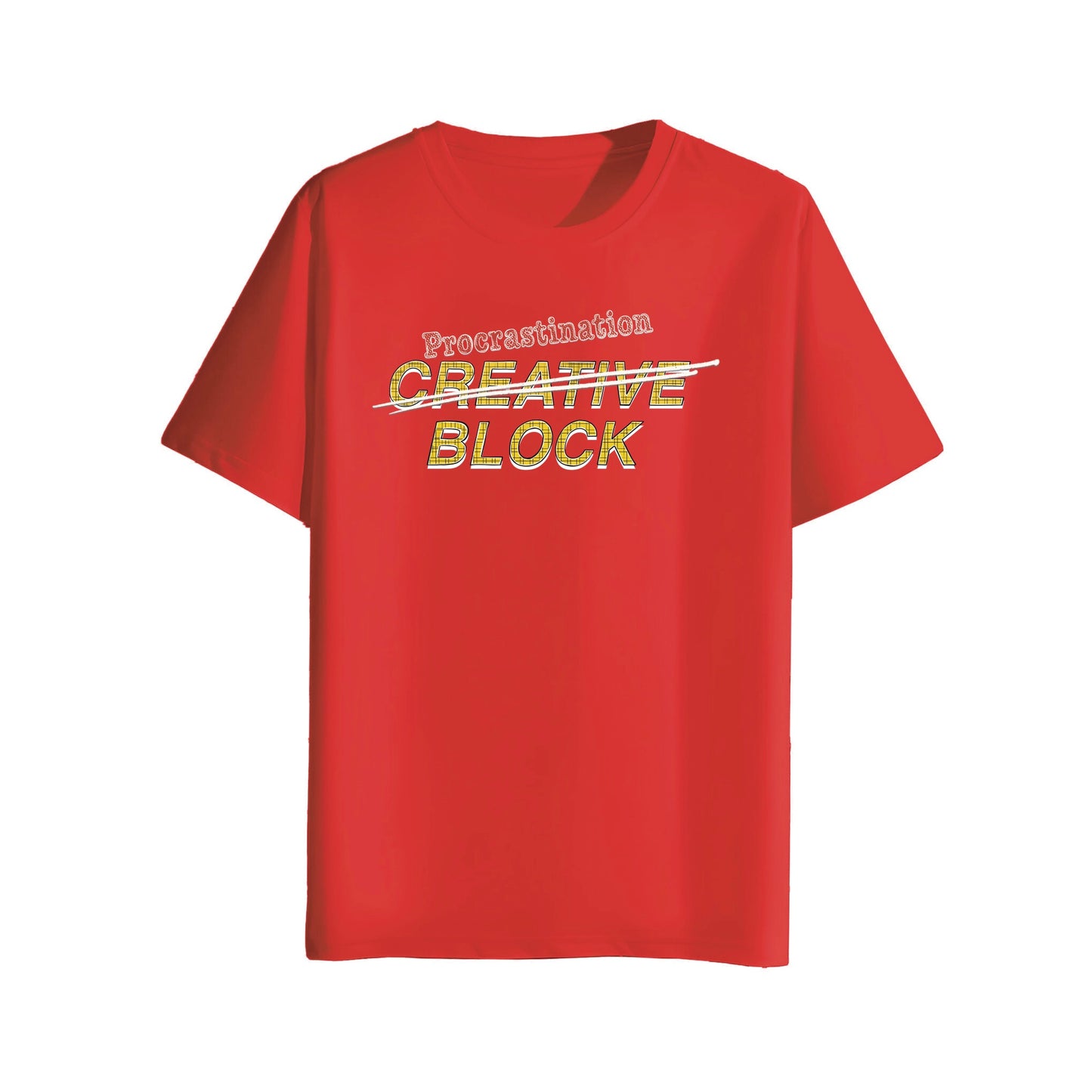 red creative block t-shirt