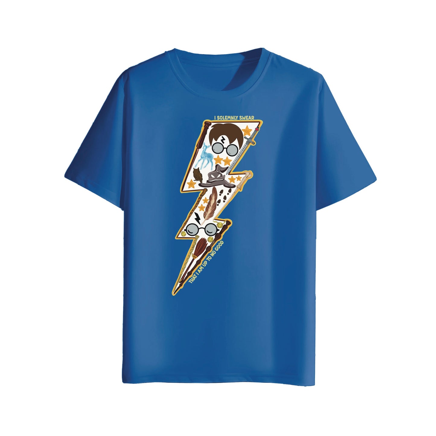 royal blue t-shirt with harry potter design