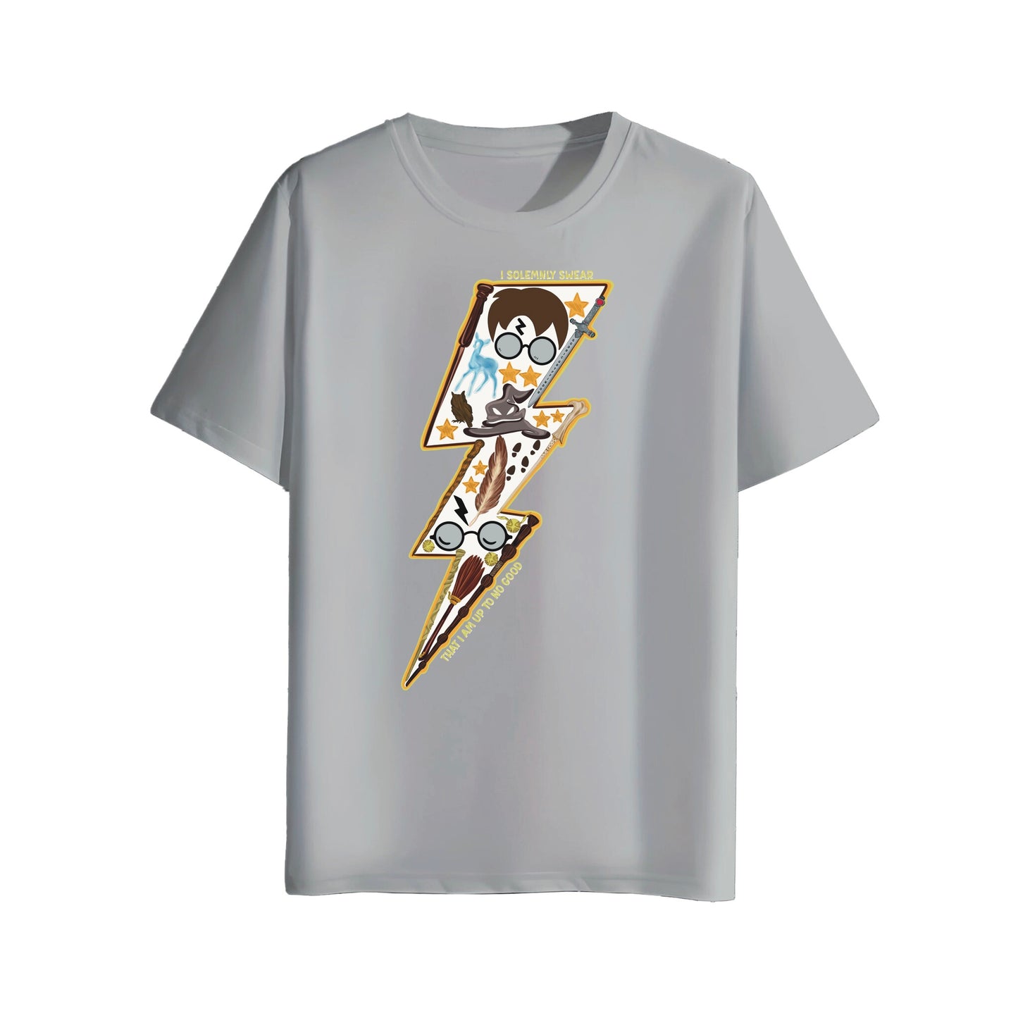slate grey t-shirt with harry potter design